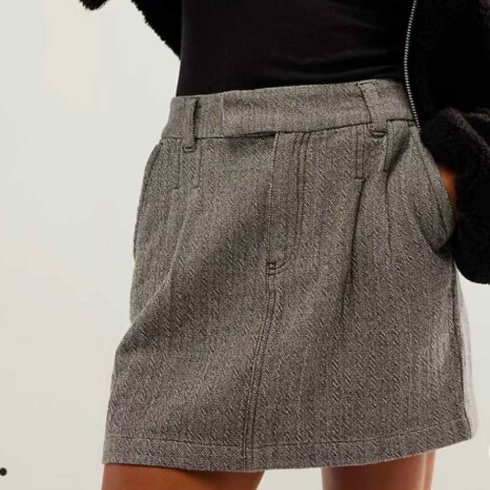 Free People Gray Mini Skirt
